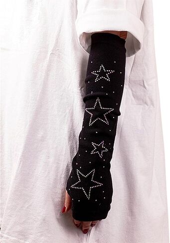 Long Arm Warmers Y2k Fingerless Warm Gloves with Thumb Hole in Saudi Arabia