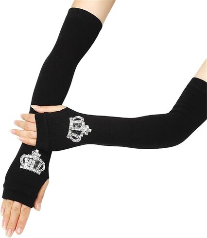 Long Arm Warmers Y2k Fingerless Warm Gloves with Thumb Hole in Saudi Arabia