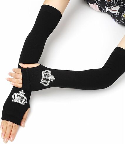 Long Arm Warmers Y2k Fingerless Warm Gloves with Thumb Hole in Saudi Arabia