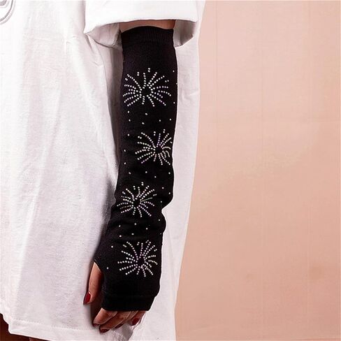 Long Arm Warmers Y2k Fingerless Warm Gloves with Thumb Hole in Saudi Arabia