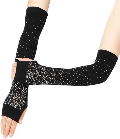 Long Arm Warmers Y2k Fingerless Warm Gloves with Thumb Hole in Saudi Arabia