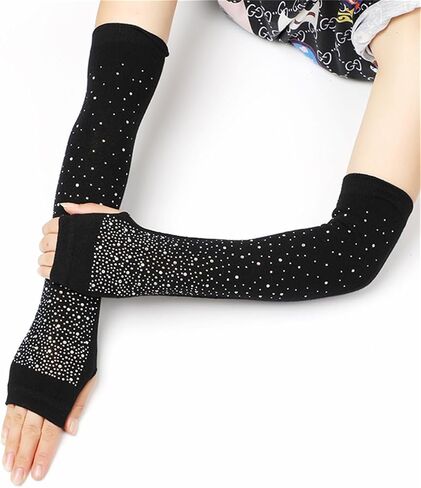 Long Arm Warmers Y2k Fingerless Warm Gloves with Thumb Hole in Saudi Arabia