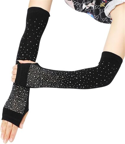 Long Arm Warmers Y2k Fingerless Warm Gloves with Thumb Hole in Saudi Arabia