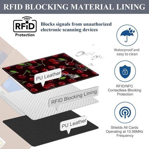 حامل جواز السفر لأساسيات السفر، جراب محفظة من الجلد الفاخر RFID لملحقات السفر التي يجب اقتناؤها، حامل كتب جواز السفر للنساء والرجال والجبال اللطيفة in Saudi Arabia