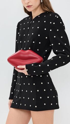 SIMONMILLER Women's Vegan Leather Lip Clutch in Kuwait