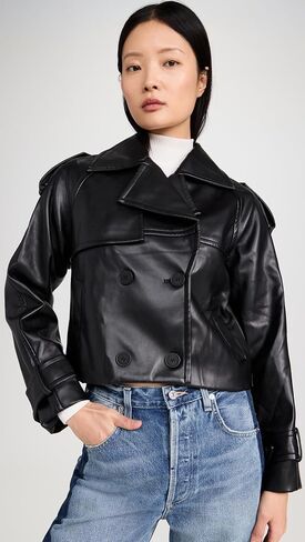 4th & Reckless Women's Dayna Cropped Trench Coat in Kuwait