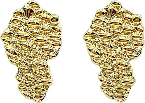 Gold Nugget Stud Pierced In Copper Gold Nugget Earrings for Men in Saudi Arabia