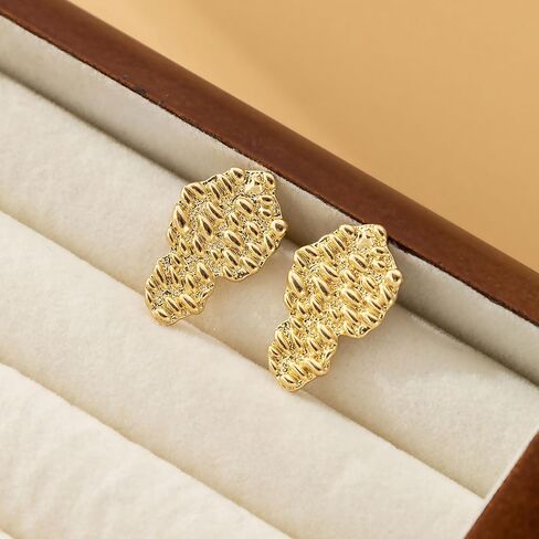Gold Nugget Stud Pierced In Copper Gold Nugget Earrings for Men in Saudi Arabia