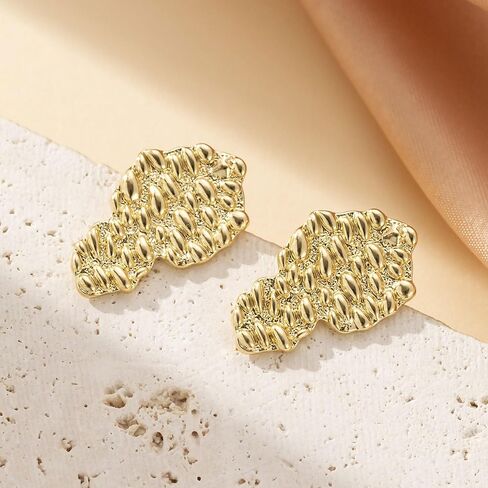 Gold Nugget Stud Pierced In Copper Gold Nugget Earrings for Men in Saudi Arabia