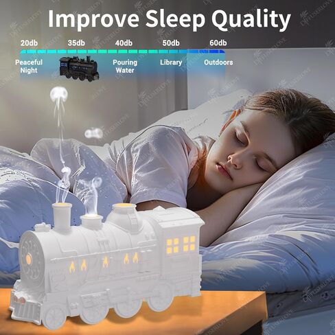 Diffuserlove Essential Oil Diffuser 300ML Train Cool Mist Humidifier Quiet Aromatherapy Diffuser with Night Light for Bedroom Desk in Kuwait