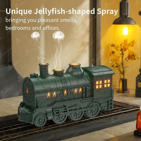 Diffuserlove Essential Oil Diffuser 300ML Train Cool Mist Humidifier Quiet Aromatherapy Diffuser with Night Light for Bedroom Desk in Kuwait