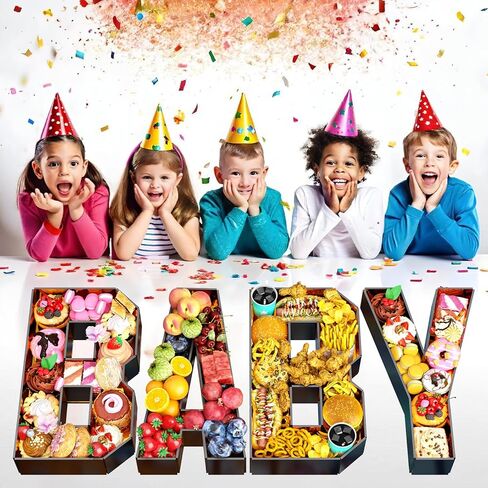 Paready Fillable Cardboard Letters ONE, 13.78'' Tray Charcuterie Board Letters ONE, White Letter Trays for Food Candy Cupcake Container Box for Boys Girls 1st Birthday Baby Shower Party Decoration in Kuwait