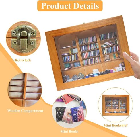 Anti Anxiety Bookshelf for Adults Contains 300 Not Repeated Mini Brands Books with Book Spinal, Mini Library Shake Away Your Anxiety Miniature Bookshelf for Book Lover, Home Decor Aesthetic in Saudi Arabia