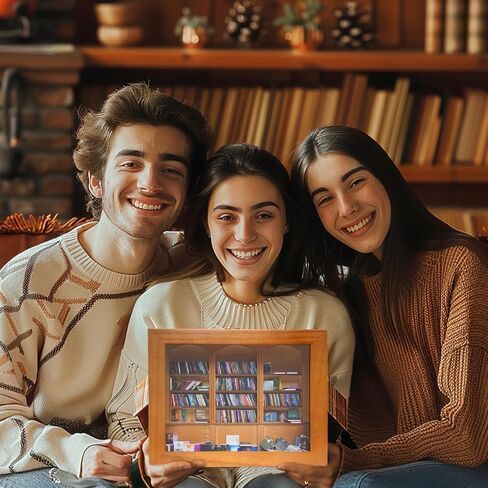 Anti Anxiety Bookshelf for Adults Contains 300 Not Repeated Mini Brands Books with Book Spinal, Mini Library Shake Away Your Anxiety Miniature Bookshelf for Book Lover, Home Decor Aesthetic in Saudi Arabia