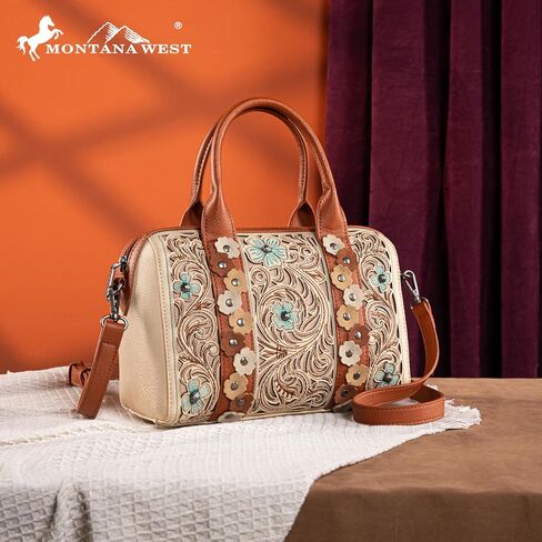 Montana West Embroidered Floral Cut-out Top Handle Bag with Card Holder Set in Kuwait