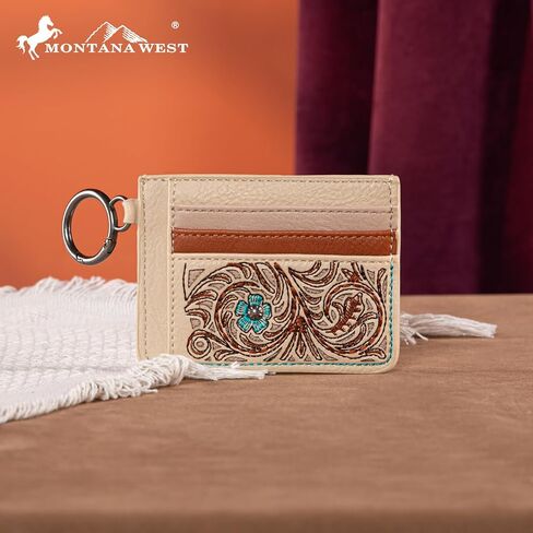 Montana West Embroidered Floral Cut-out Top Handle Bag with Card Holder Set in Kuwait
