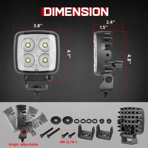 Round LED Pod Lights LED Flood Off Road Lights 12V 24V Waterproof LED Work Light Pods for Truck Tractor UTV ATV Golf Cart Excavator Bulldozer Motorcycle in Saudi Arabia