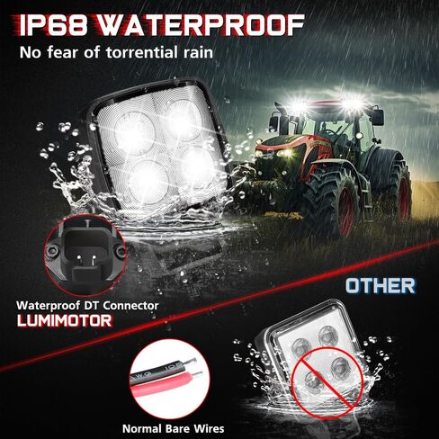 Round LED Pod Lights LED Flood Off Road Lights 12V 24V Waterproof LED Work Light Pods for Truck Tractor UTV ATV Golf Cart Excavator Bulldozer Motorcycle in Saudi Arabia