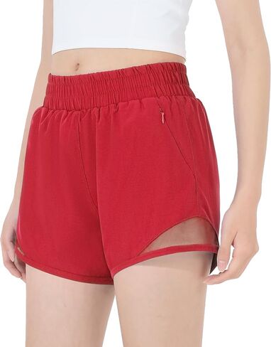 HASMES Girls Athletic Shorts with Zip Pockets Lightweight Running Soccer Shorts for Kids 5-14Y in Saudi Arabia