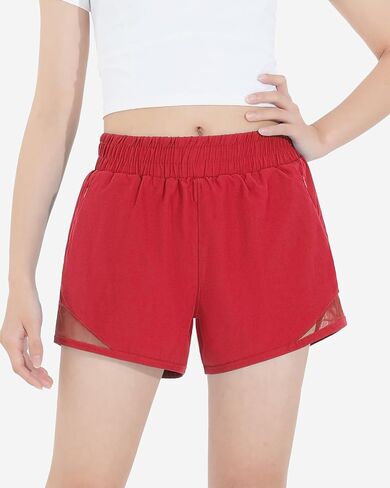 HASMES Girls Athletic Shorts with Zip Pockets Lightweight Running Soccer Shorts for Kids 5-14Y in Saudi Arabia