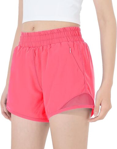 HASMES Girls Athletic Shorts with Zip Pockets Lightweight Running Soccer Shorts for Kids 5-14Y in Saudi Arabia