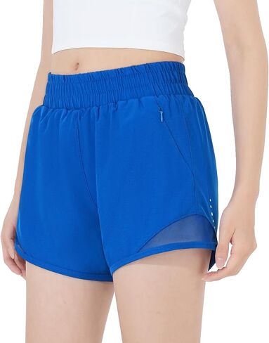 HASMES Girls Athletic Shorts with Zip Pockets Lightweight Running Soccer Shorts for Kids 5-14Y in Saudi Arabia