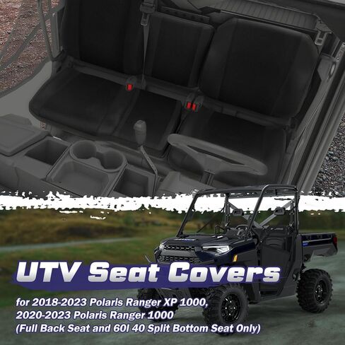 غطاء مقعد Cartist UTV لأغطية مقاعد Polaris Ranger المتوافقة مع Polaris Ranger XP 1000 2018-2023، Polaris Ranger 1000 2020-2023، Polaris Ranger 1000 xp Accessories 1680D Oxford Fabric in Kuwait
