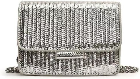 Mini Crossbody Bags for Women Metallic Y2k Mini Purse with Chain Shoulder Strap Designer Evening Handbag Clutch in Saudi Arabia