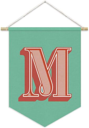 Monogrammed Gifts,Dorm Decor for College Girl Boy，Vintage Room Decor,Personalized Initial Letter M Banner,Initial Gifts，Pennant Banner Wall Hanging for Nursery Baby Room Bedroom Playroom 15"L x 11"W in Saudi Arabia