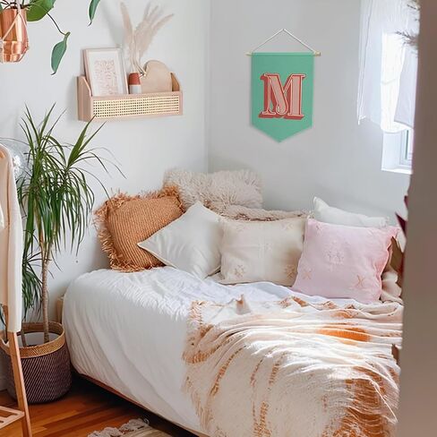Monogrammed Gifts,Dorm Decor for College Girl Boy，Vintage Room Decor,Personalized Initial Letter M Banner,Initial Gifts，Pennant Banner Wall Hanging for Nursery Baby Room Bedroom Playroom 15"L x 11"W in Saudi Arabia