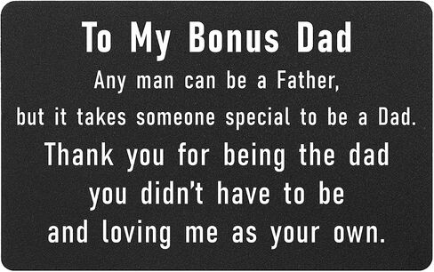 Laluminter Father's Day Gifts for Stepdad Stepfather, Best Step Father Birthday Christmas Presents, to My Bonus Step Dad Engraved Wallet Card in Saudi Arabia
