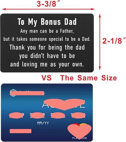 Laluminter Father's Day Gifts for Stepdad Stepfather, Best Step Father Birthday Christmas Presents, to My Bonus Step Dad Engraved Wallet Card in Saudi Arabia