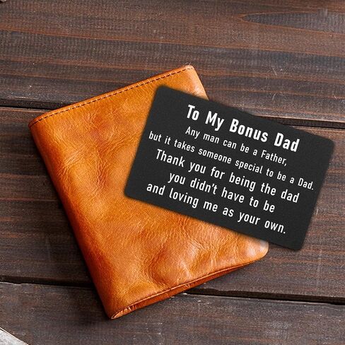 Laluminter Father's Day Gifts for Stepdad Stepfather, Best Step Father Birthday Christmas Presents, to My Bonus Step Dad Engraved Wallet Card in Saudi Arabia