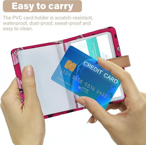 PU Leather Credit Card Holder with 26 Card Slots - Book Style - Size 4.2L X 3 X 0.7 Inches in Saudi Arabia