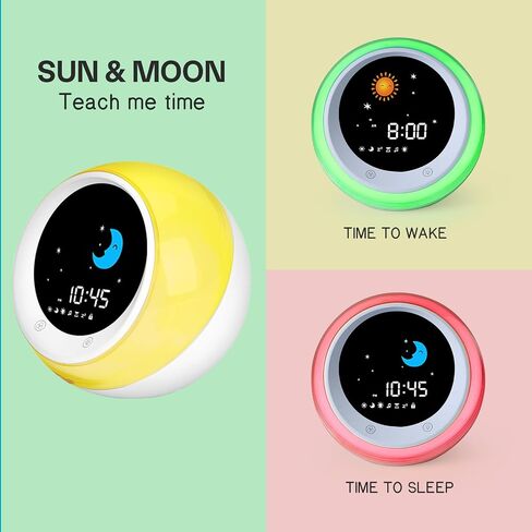 iHoo Kids Alarm Clock, Sleep Training Kids Alarm Clock with Sun & Moon Rise, Sleep Sound Machine,Night Light and OK to Wake Alarm Clock for Toddlers and Kids in Saudi Arabia