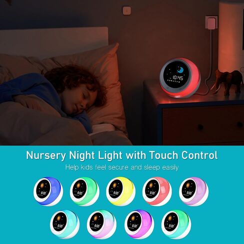 iHoo Kids Alarm Clock, Sleep Training Kids Alarm Clock with Sun & Moon Rise, Sleep Sound Machine,Night Light and OK to Wake Alarm Clock for Toddlers and Kids in Saudi Arabia