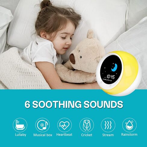 iHoo Kids Alarm Clock, Sleep Training Kids Alarm Clock with Sun & Moon Rise, Sleep Sound Machine,Night Light and OK to Wake Alarm Clock for Toddlers and Kids in Saudi Arabia
