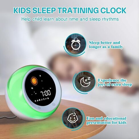 iHoo Kids Alarm Clock, Sleep Training Kids Alarm Clock with Sun & Moon Rise, Sleep Sound Machine,Night Light and OK to Wake Alarm Clock for Toddlers and Kids in Saudi Arabia