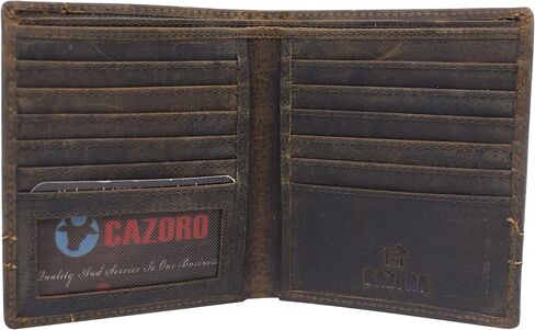 MARSHAL RFID Blocking Bifold Hipster Credit Card Wallet Premium Lambskin Leather (Vintage) in Kuwait
