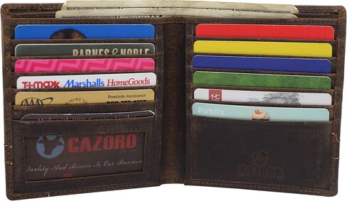 MARSHAL RFID Blocking Bifold Hipster Credit Card Wallet Premium Lambskin Leather (Vintage) in Kuwait