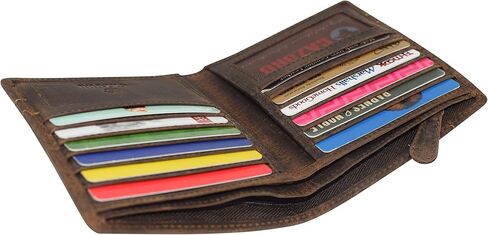 MARSHAL RFID Blocking Bifold Hipster Credit Card Wallet Premium Lambskin Leather (Vintage) in Kuwait