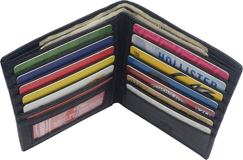 MARSHAL RFID Blocking Bifold Hipster Credit Card Wallet Premium Lambskin Leather (Vintage) in Kuwait