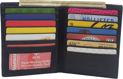 MARSHAL RFID Blocking Bifold Hipster Credit Card Wallet Premium Lambskin Leather (Vintage) in Kuwait