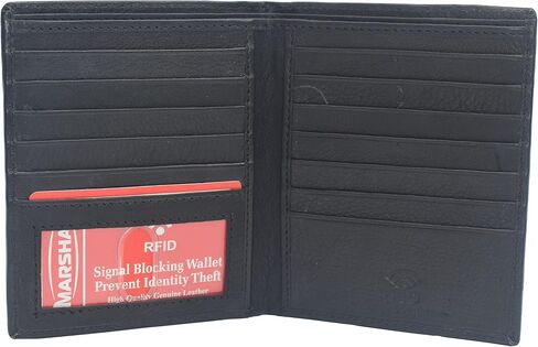 MARSHAL RFID Blocking Bifold Hipster Credit Card Wallet Premium Lambskin Leather (Vintage) in Kuwait