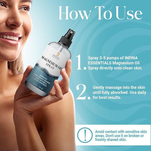 Pure Magnesium Oil Spray - Odorless, Non-Greasy, Fast-Acting & Easily Absorbed Topical Magnesium Spray for Feet, Body & Skin Care | Magnesium Body Spray for Relaxation - 4 fl oz, Made in USA in Saudi Arabia