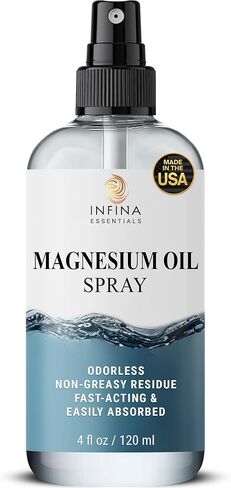 Pure Magnesium Oil Spray - Odorless, Non-Greasy, Fast-Acting & Easily Absorbed Topical Magnesium Spray for Feet, Body & Skin Care | Magnesium Body Spray for Relaxation - 4 fl oz, Made in USA in Saudi Arabia