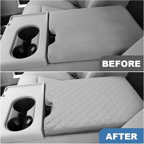 DEYTOP Center Console Cover for Ford F150 2015-2024 Accessories WITH 40/20/40 Jump Seat ONLY Console Armrest Cover for Ford F250 F350 F450 F550 2017-2024 Accessories Anti-scratch Leather Armret (Gray) in Kuwait