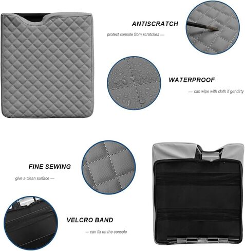 DEYTOP Center Console Cover for Ford F150 2015-2024 Accessories WITH 40/20/40 Jump Seat ONLY Console Armrest Cover for Ford F250 F350 F450 F550 2017-2024 Accessories Anti-scratch Leather Armret (Gray) in Kuwait