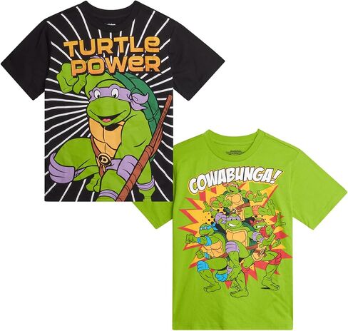 Teenage Mutant Ninja Turtles Boys' T-Shirt - 2 Pack Short Sleeve TMNT Graphic Tees - Crewneck Shirts for Toddler Boys (3T-16) in Saudi Arabia