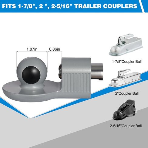 TOPSHINE Trailer Hitch Lock Anti-Theft, Fits 1-7/8", 2", and 2-5/16" Trailer Couplers (Black) in Kuwait